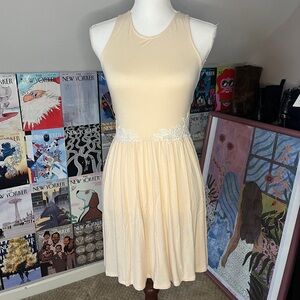 Kimchi Blue Cream Sleeveless Lace Waist Skater Dress